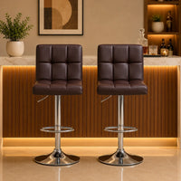 Luxurious Style Leatherette Brown Bar Stool / Long Chair