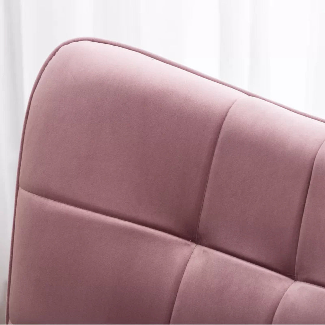 Luxurious Tufted Curvy Long Back Peach Lounge Chair with Footrest