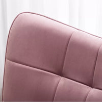 Luxurious Tufted Curvy Long Back Peach Lounge Chair with Footrest