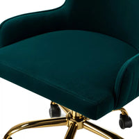Luxury Emerald Color Velvet Armchair with Golden Base