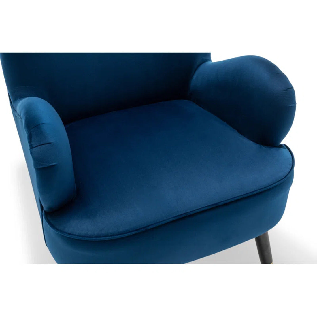 Luxury Navy Blue Comfy Velvet Lounge Chair with Footrest