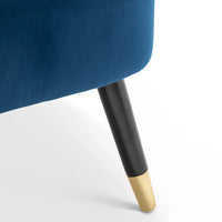 Luxury Navy Blue Comfy Velvet Lounge Chair with Footrest