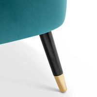 Luxury Turquoise Comfy Velvet Lounge Chair with Footrest
