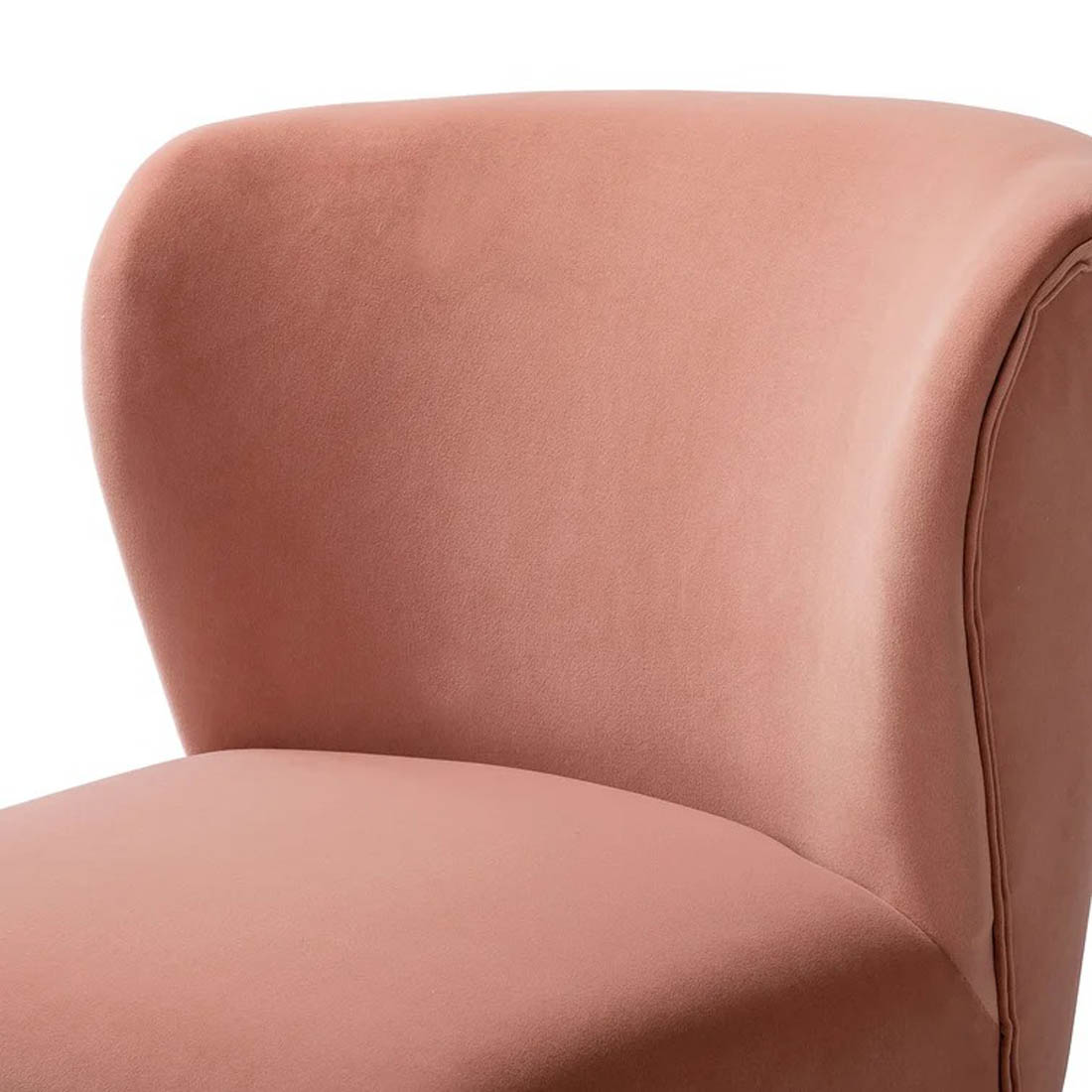 Minimalist Design Baby Pink Velvet Lounge Chairs