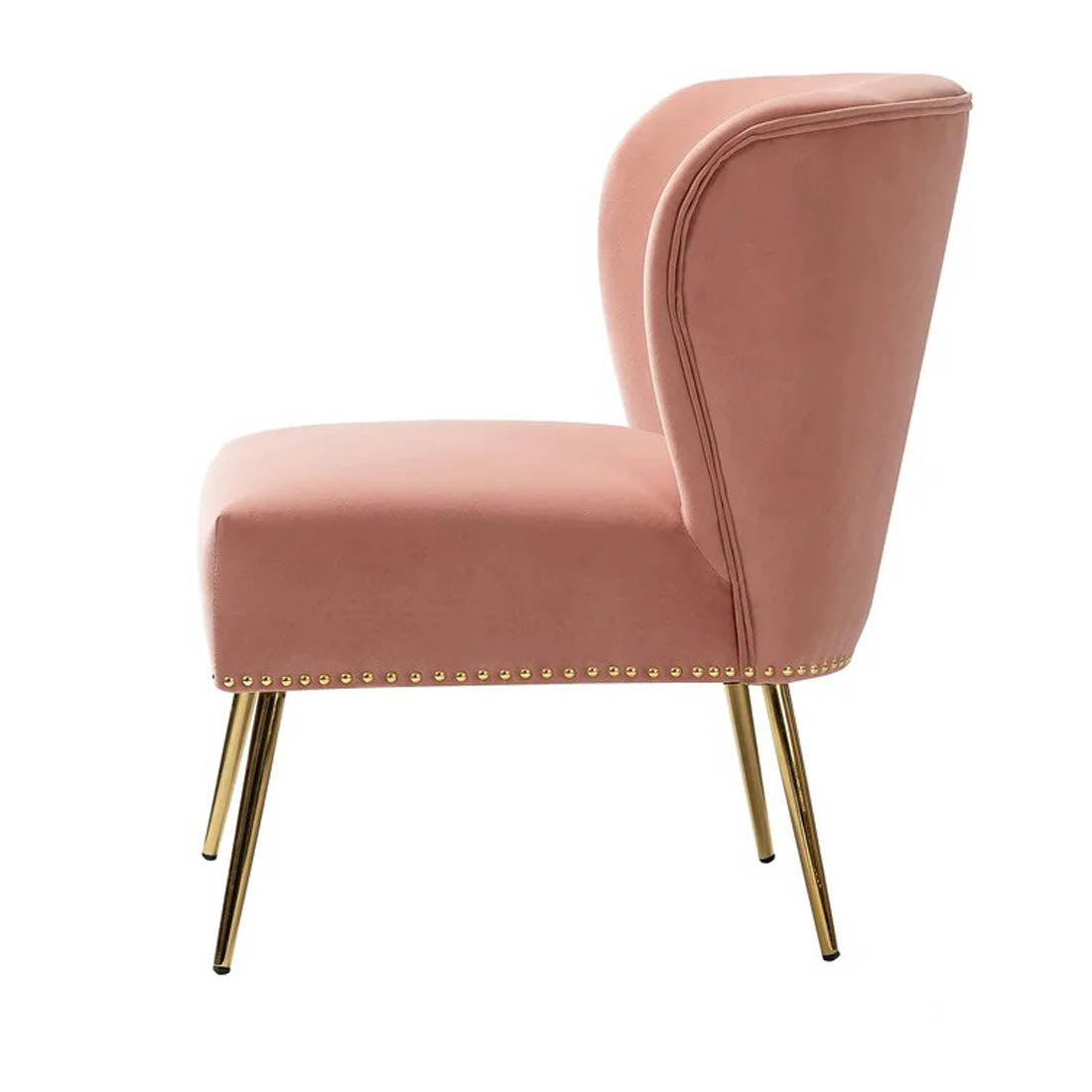 Minimalist Design Baby Pink Velvet Lounge Chairs
