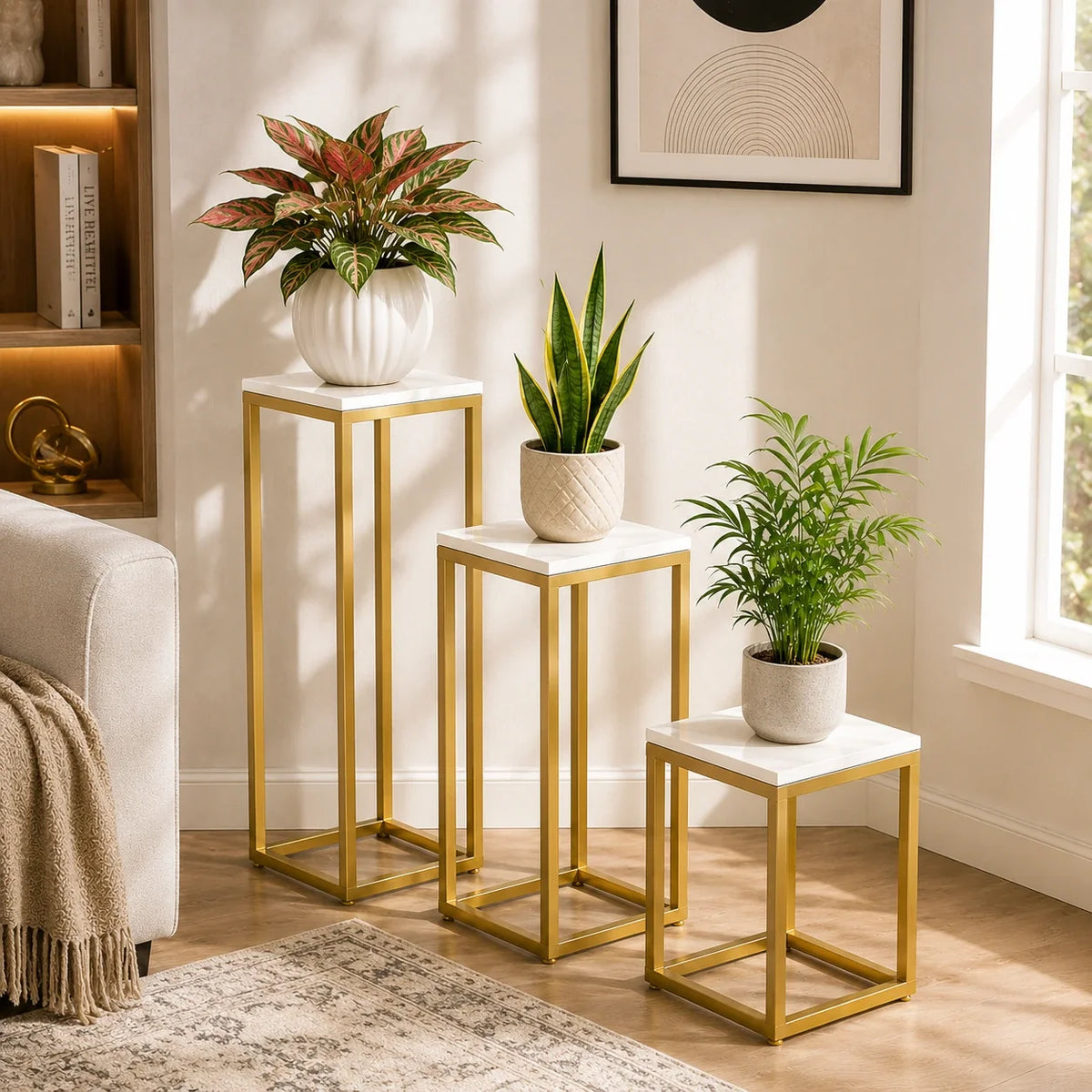 Minimalist Design Golden Table Set of 3