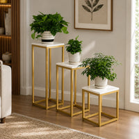 Minimalist Design Golden Table Set of 3