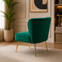 Minimalist Design Green Velvet Lounge Chairs