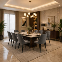 Minimalist Design Grey Velvet Dining Chair