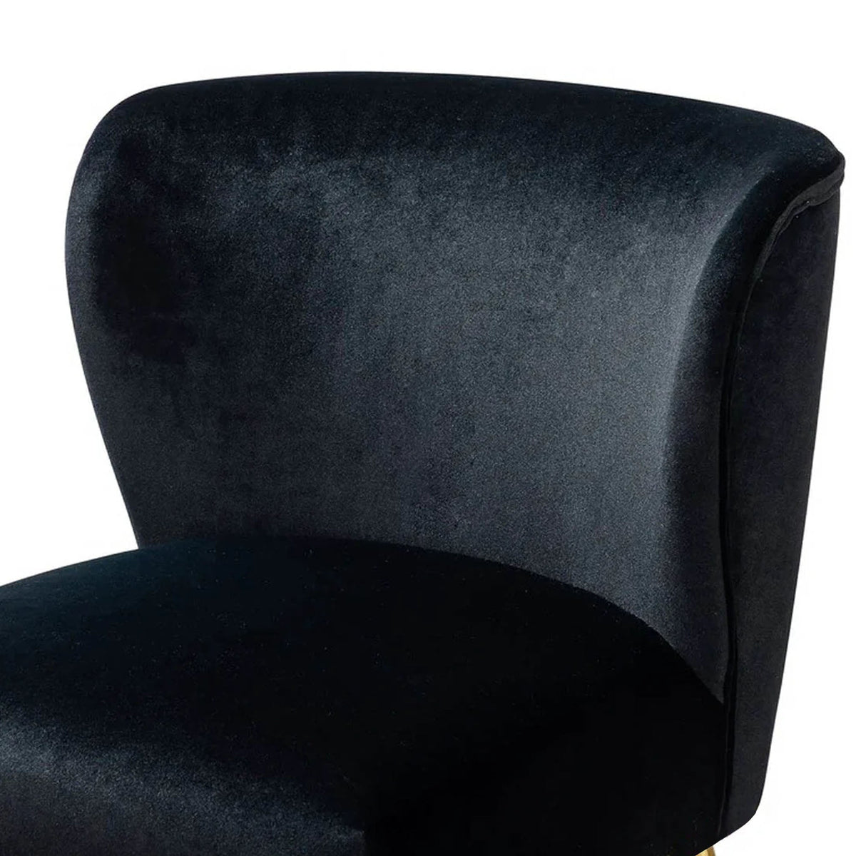 Minimalist Design Jet Black Velvet Lounge Chairs