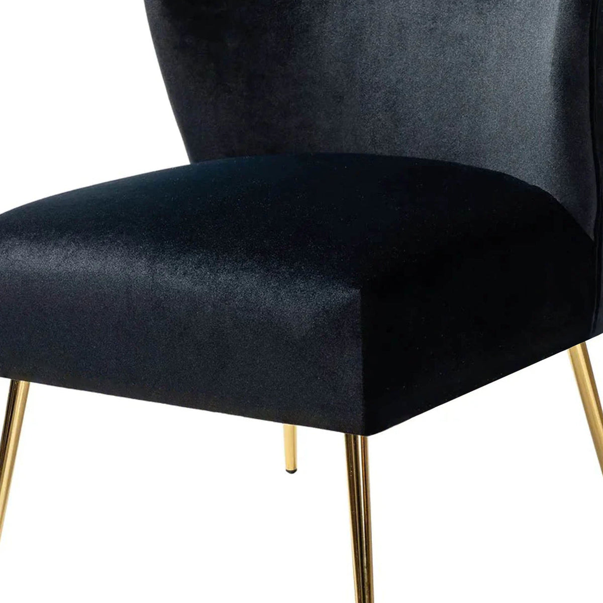 Minimalist Design Jet Black Velvet Lounge Chairs