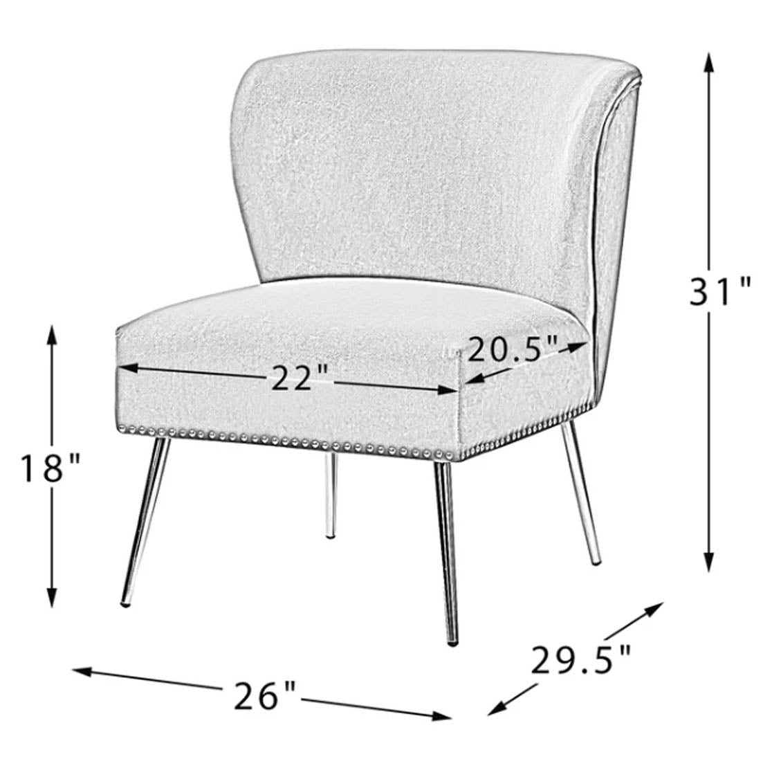 Minimalist Design Orange Velvet Lounge Chairs