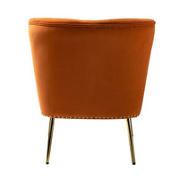 Minimalist Design Orange Velvet Lounge Chairs