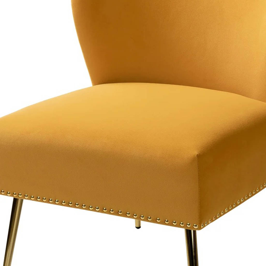 Minimalist Design Yellow Velvet Lounge Chairs