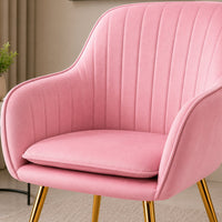 Minimalist High Tufted Back Luxury Baby Pink Sofa Lounge Chair
