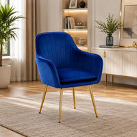 Minimalist High Tufted Back Luxury Blue Sofa Lounge Chair