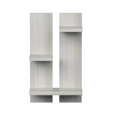 Modern Asymmetrical Shelving White Rectangular Wall Decor