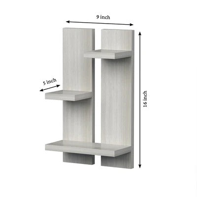 Modern Asymmetrical Shelving White Rectangular Wall Decor