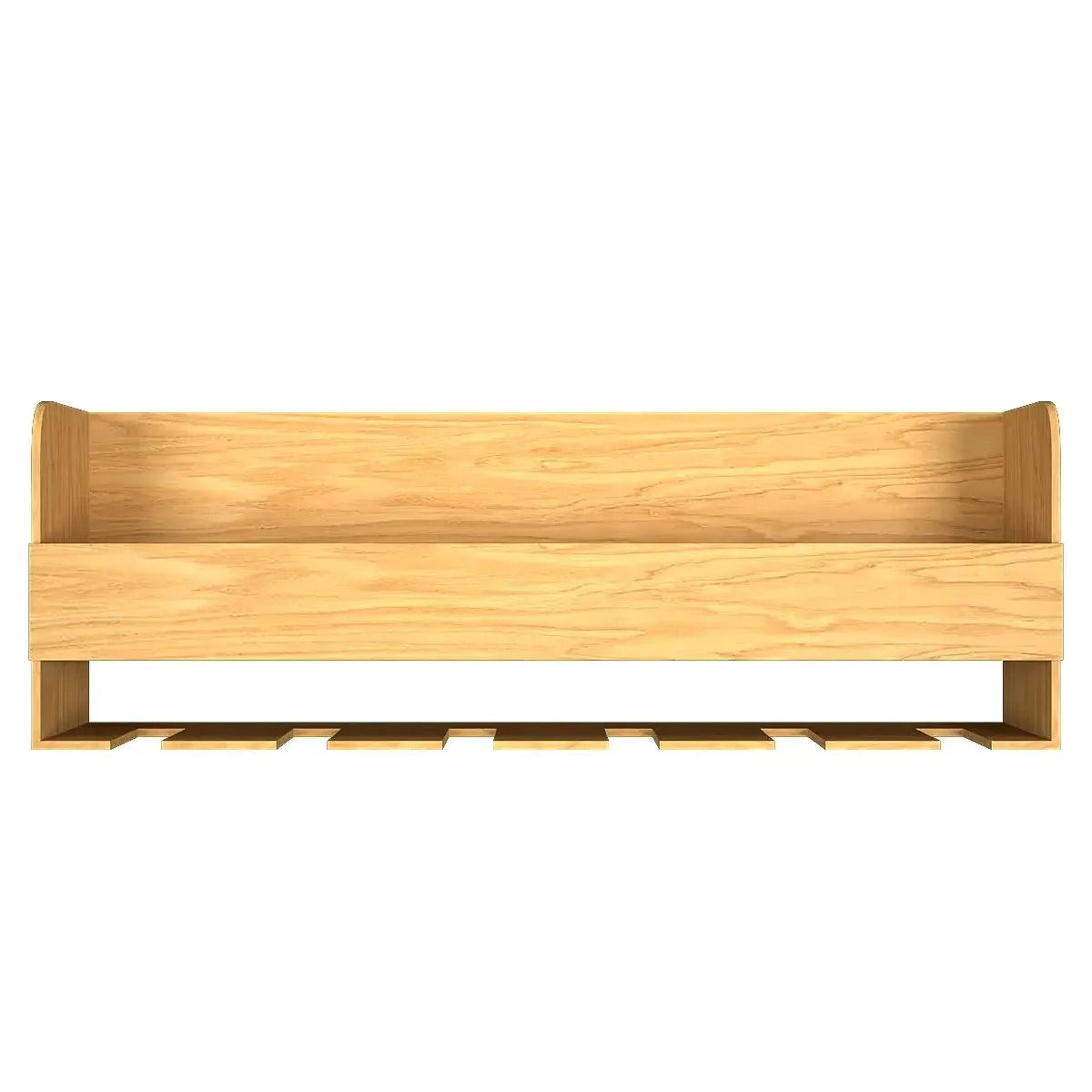 Minimalistic Design Backlit Wall Mounted Mini Bar Shelf in Light Oak Finish