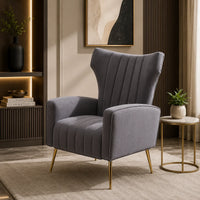 Modern Dense Foam Comfortable Luxurious Grey Sofa Lounge Chair
