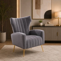 Modern Dense Foam Comfortable Luxurious Grey Sofa Lounge Chair