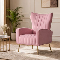 Modern Dense Foam Comfortable Luxurious Pink Sofa Lounge Chair