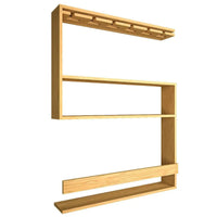 Modern Design Backlit MDF Bar Wall Shelf / Mini Bar Shelf in Light Oak Finish