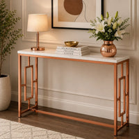Modern Design Console Table with Copper Metal Finish