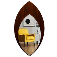 Modern Designer Leaf Shape Decorative Wooden Wall Mirror