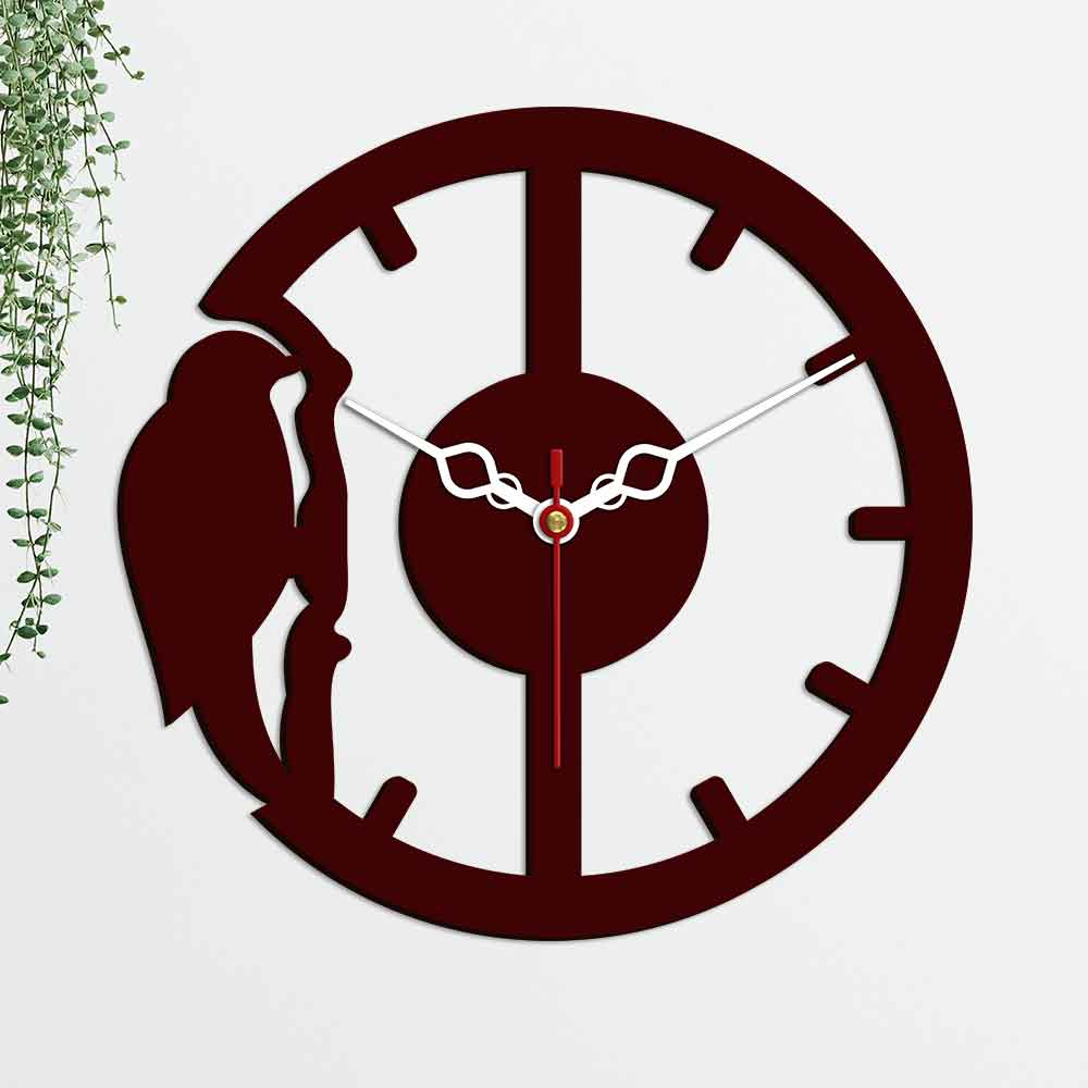 Woodpecker Designer Wooden Wall Clock