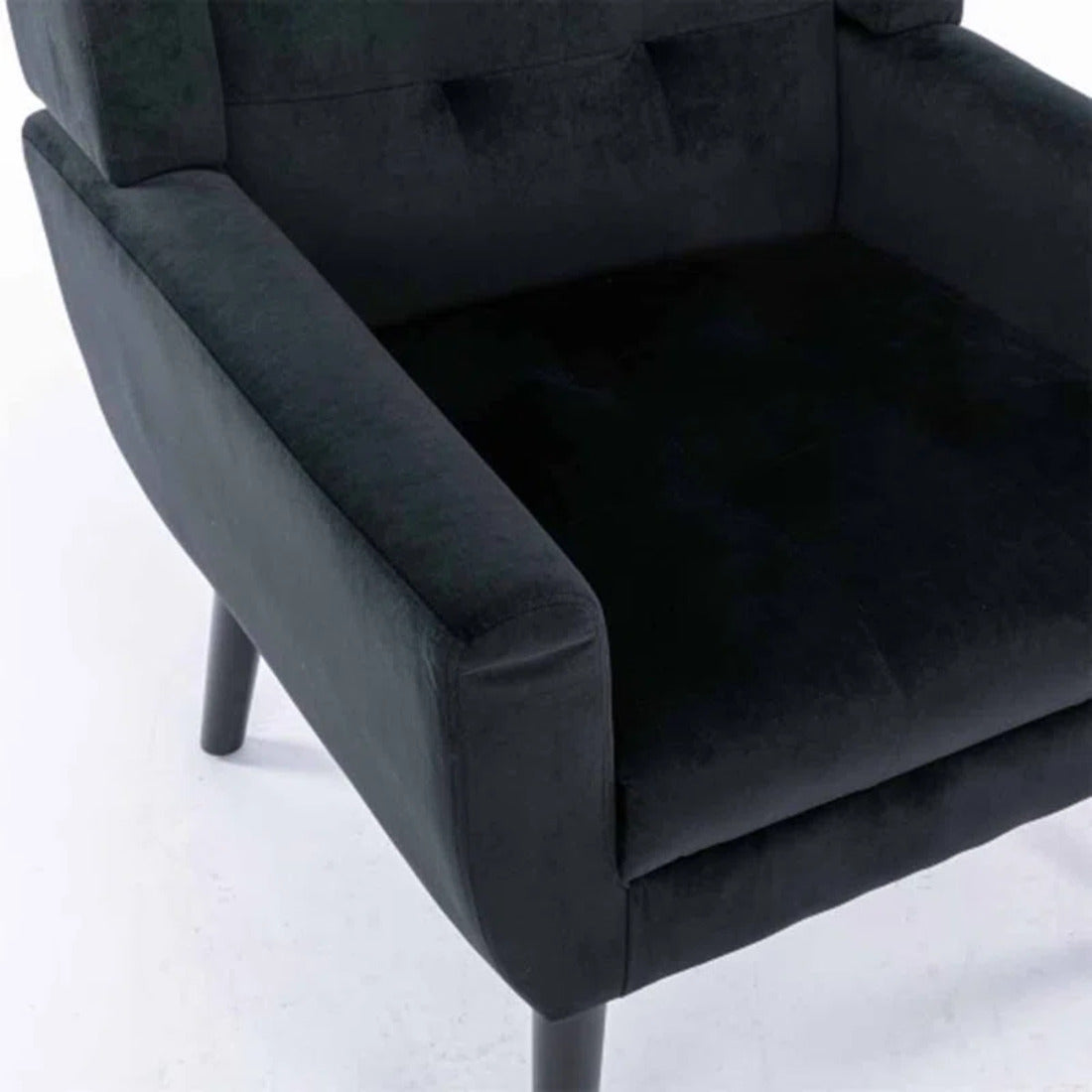 Modern Urban Black Super Soft Velvet Sofa Lounge Chair