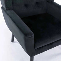 Modern Urban Black Super Soft Velvet Sofa Lounge Chair