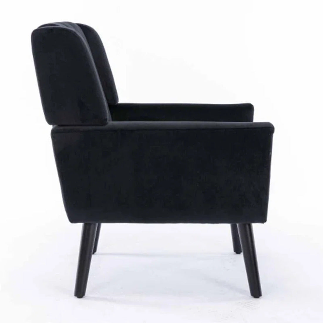 Modern Urban Black Super Soft Velvet Sofa Lounge Chair