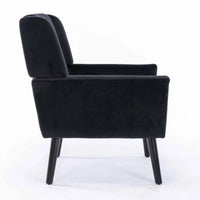 Modern Urban Black Super Soft Velvet Sofa Lounge Chair