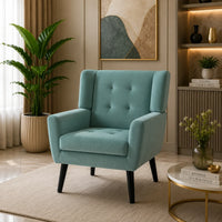 Modern Urban Teal Super Soft Velvet Sofa Lounge Chair