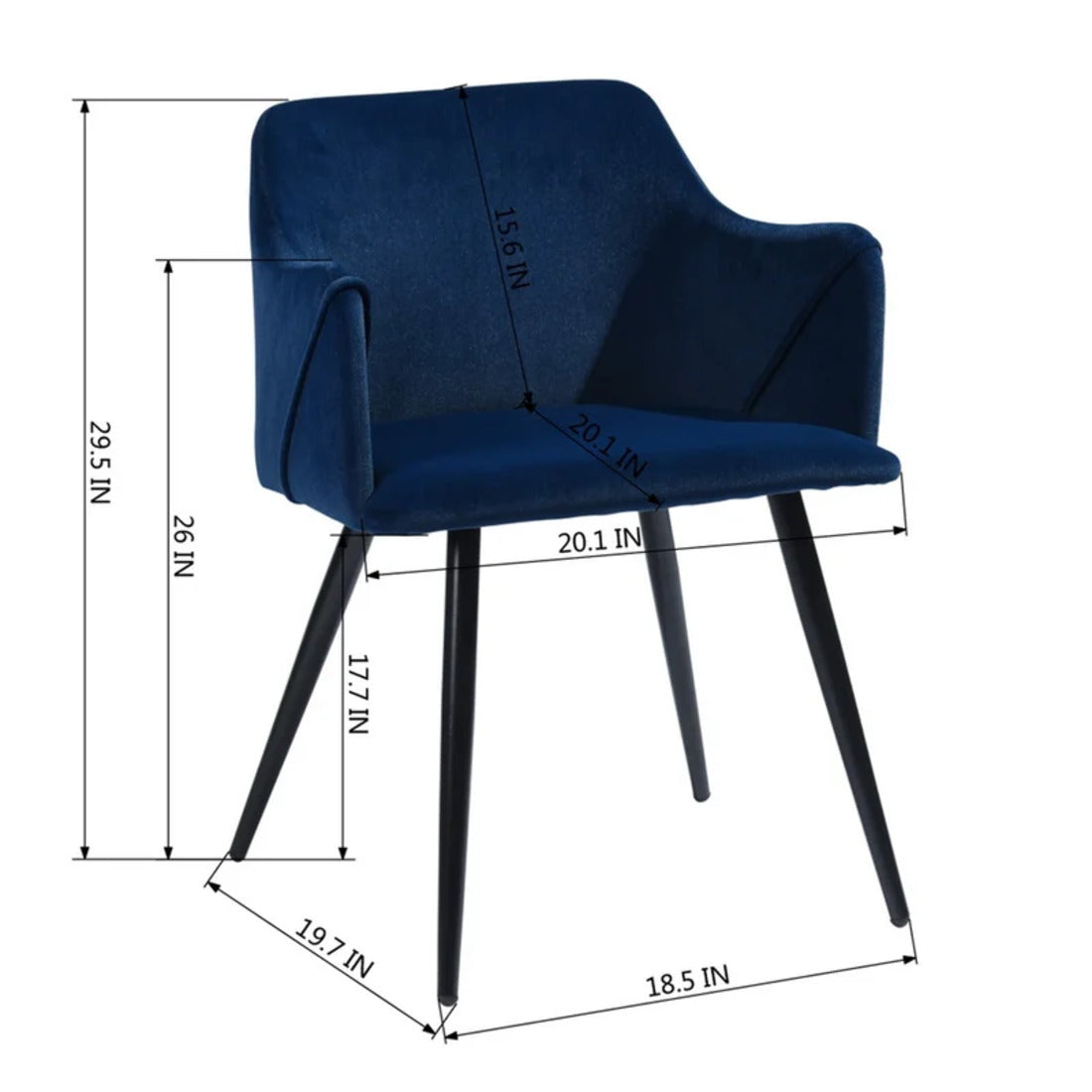 Navy Blue Luxury Cushion Velvet Lounge Chair