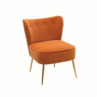 Orange Deep Cushioning Comfy Velvet Standard Lounge Chair