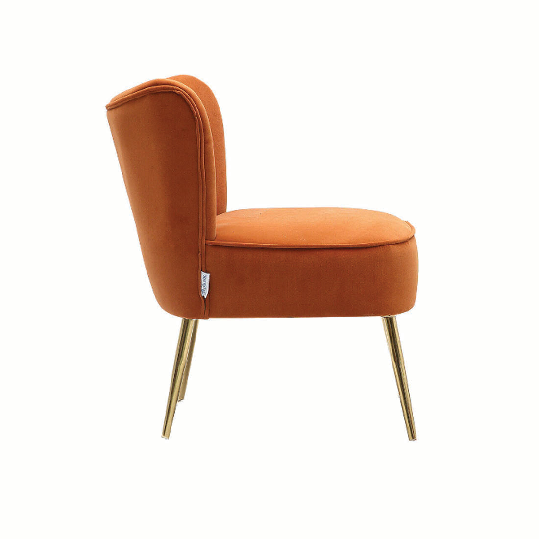 Orange Deep Cushioning Comfy Velvet Standard Lounge Chair
