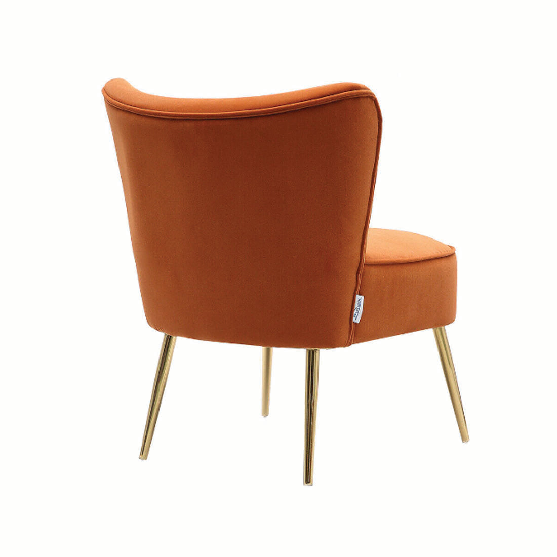 Orange Deep Cushioning Comfy Velvet Standard Lounge Chair