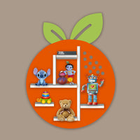 Orange Fruit Shape Wooden LED Light Wall Shelf for Kids