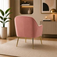 Pink Modern Cushiony Luxury Velvet  Sofa Lounge Chair