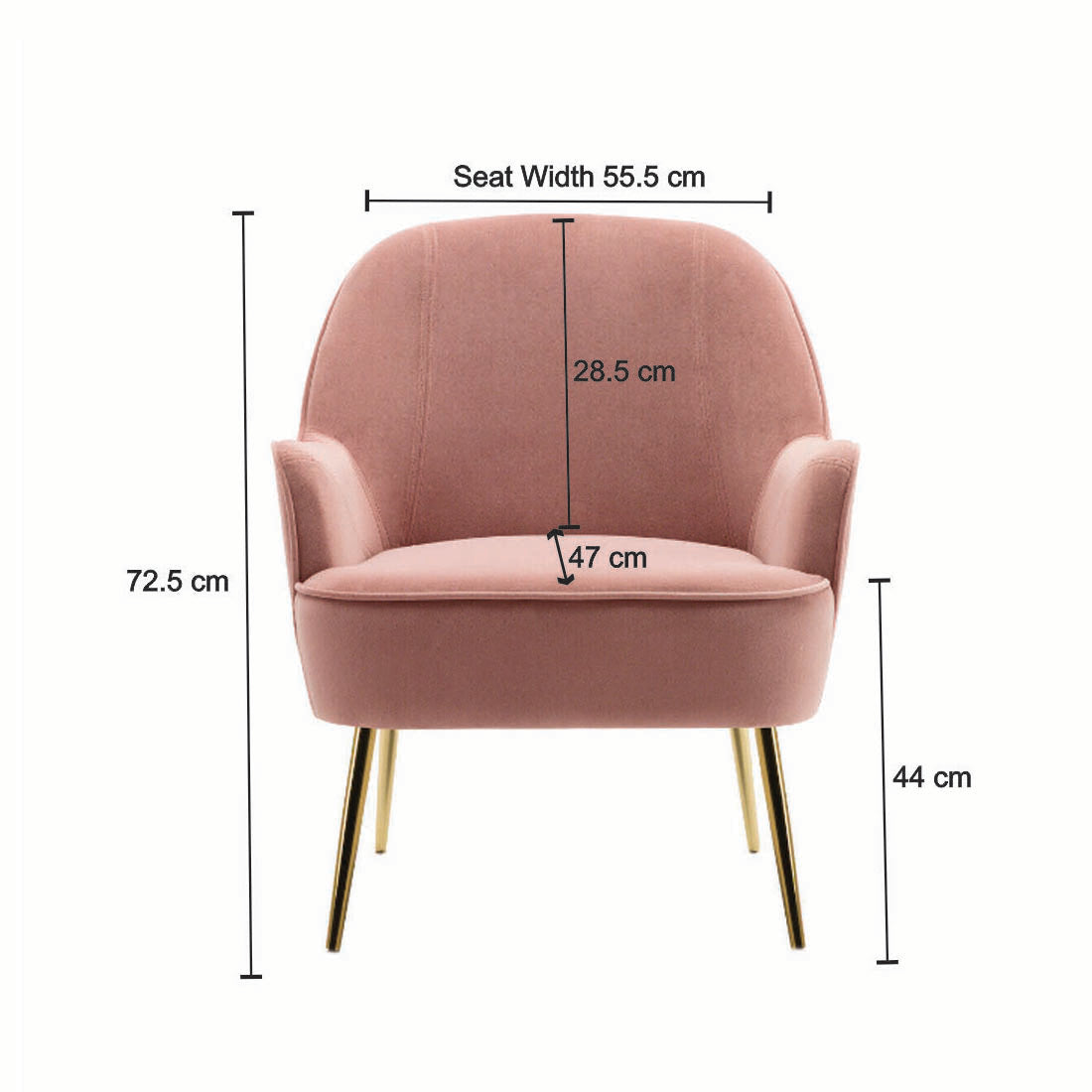 Pink Modern Cushiony Luxury Velvet  Sofa Lounge Chair