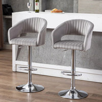 Plush Feel Velvet Adjustable Bar Stool / Long Chair