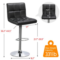 Plush Leatherette Black Bar Stool / Long Chair