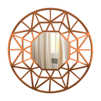 Premium Geometric Cut Copper Finish Designer Wall Mirror