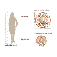 Premium Geometric Cut Copper Finish Designer Wall Mirror