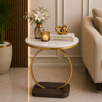 Premium Golden Halo Classic Metal Side Table