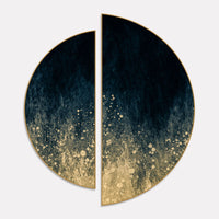 Premium Golden Splash Art  Semi Circle Frames Set Of 2