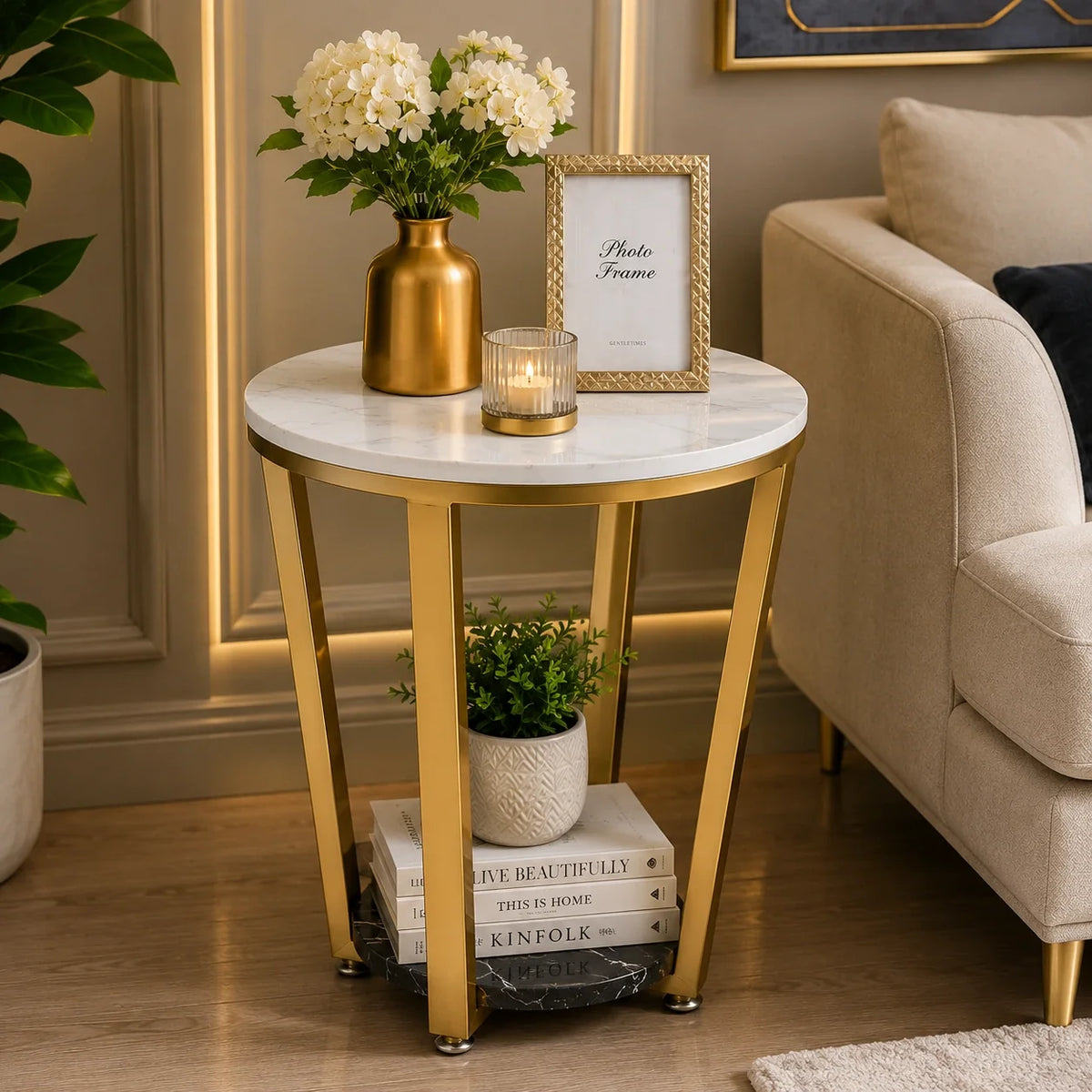 Premium Golden Tapered Coffee Table