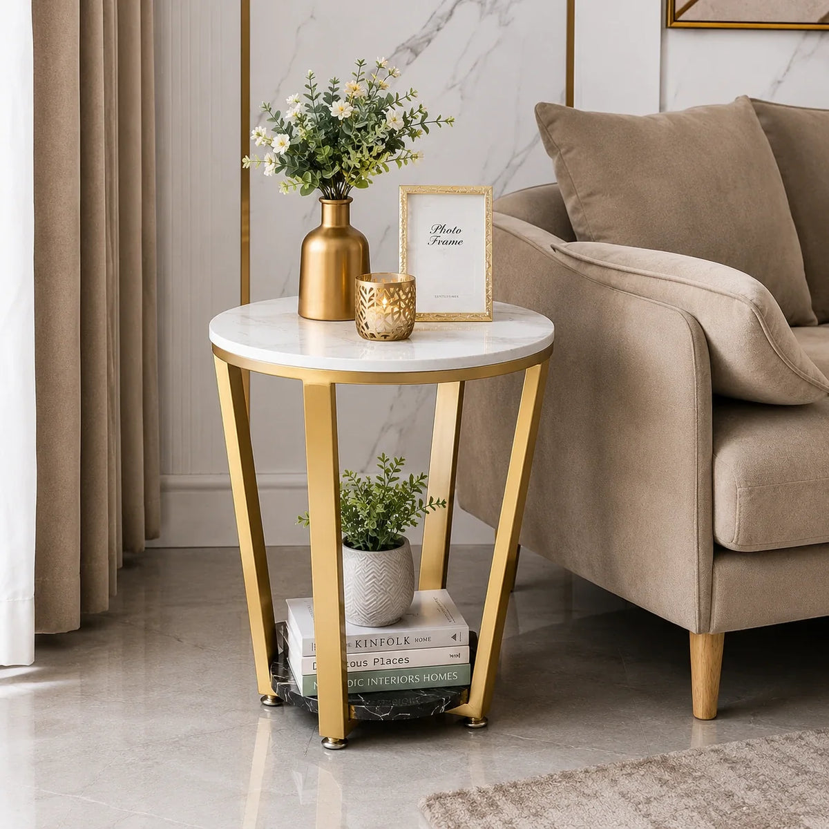 Premium Golden Tapered Coffee Table